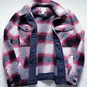 Forever 21 jacket plaid fleece buffalo tartan red